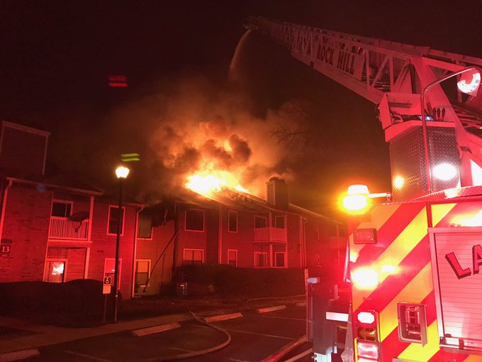 An apartment fire in Rock Hill South Carolina