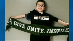 Keoni Ching showing his meesage of kindness in Vancouver Washington Keoni Ching showing his meesage of kindness in Vancouver Washington