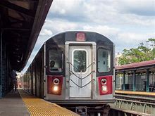 A subway train in New York City A subway train in New York City