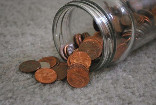 Pennies in a jar Pennies in a jar