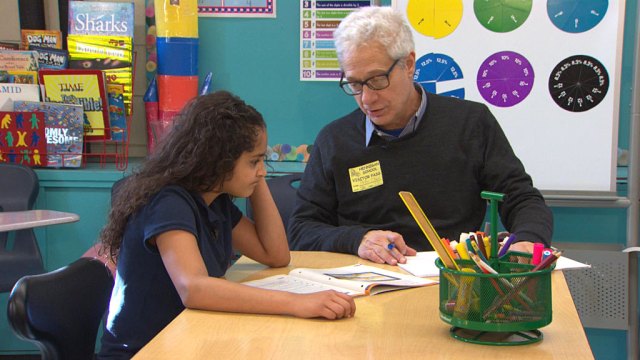 Peter Olive mentoring his student Jailiany Baez in math