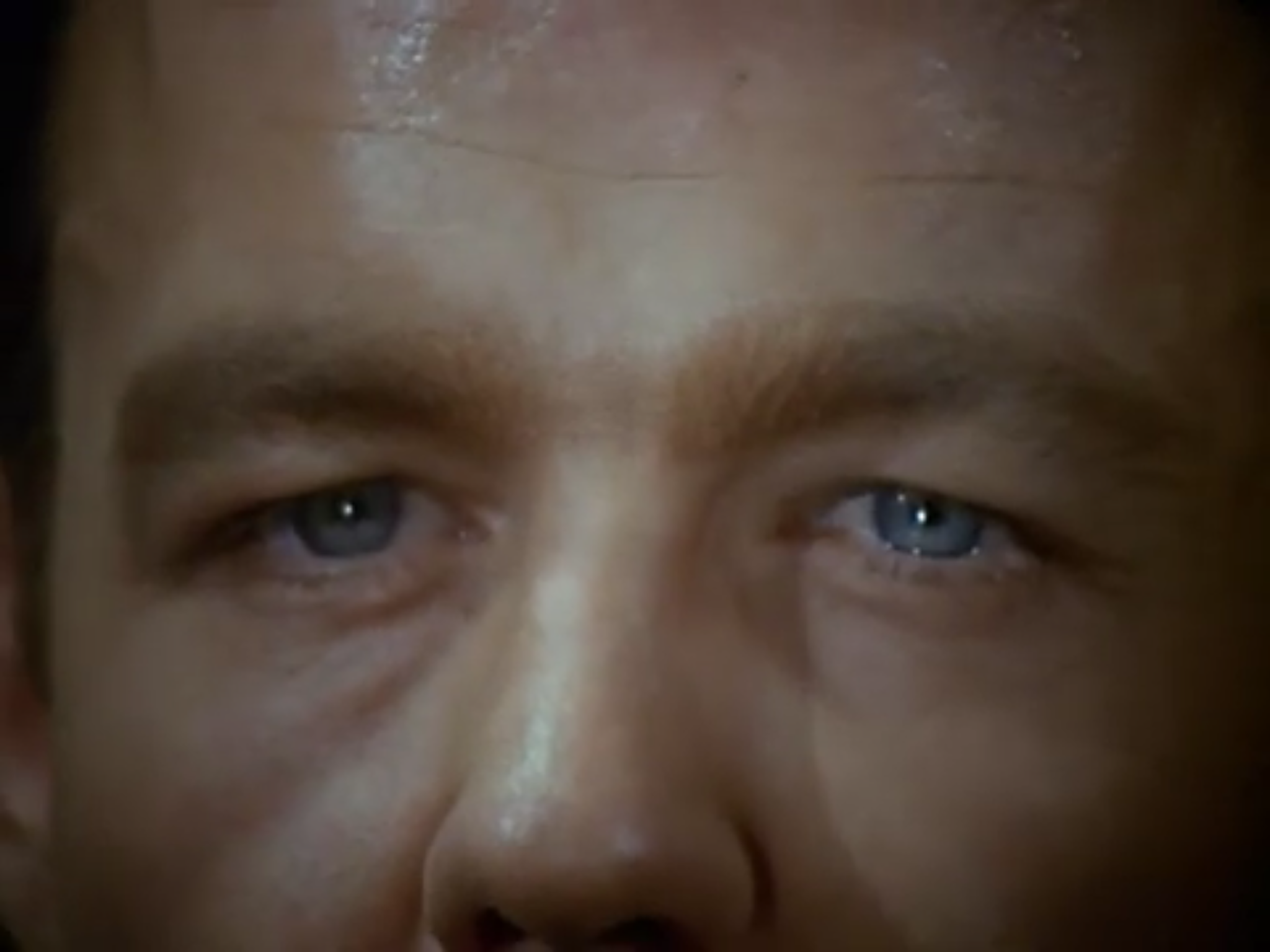 A screen capture of William Gaunt’s blue eyes, from the episode “To Trap a Rat” of “The Champions” from You Tube.