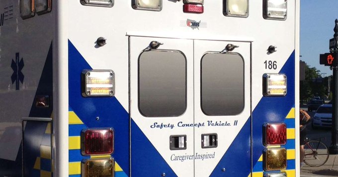 An ambulance in Van Buren County in Michigan.