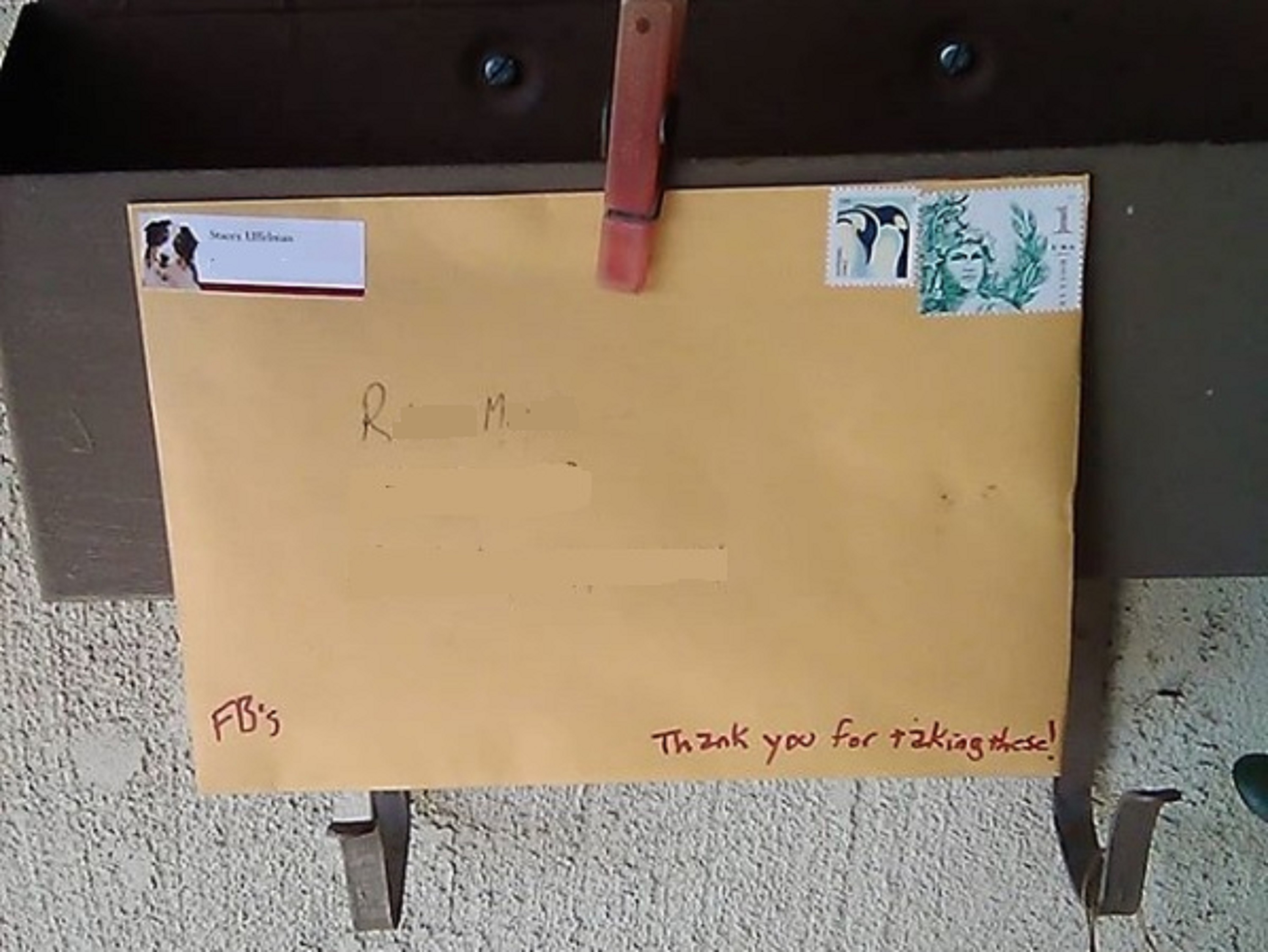 Photo I took of the envelope of Friendship books I am sending to someone Photo I took of the envelope of Friendship books I am sending to someone
