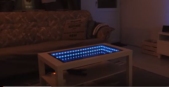 table with blue led lights table with blue led lights