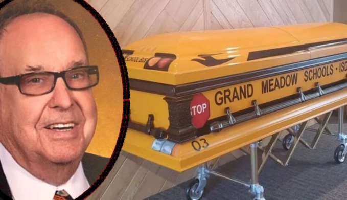 Grand Meadow Minnesota bus driver Glen Davis and his casket Grand Meadow Minnesota bus driver Glen Davis and his casket