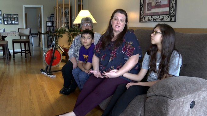 Jennifer Ranirez and her children in their home in Illinois