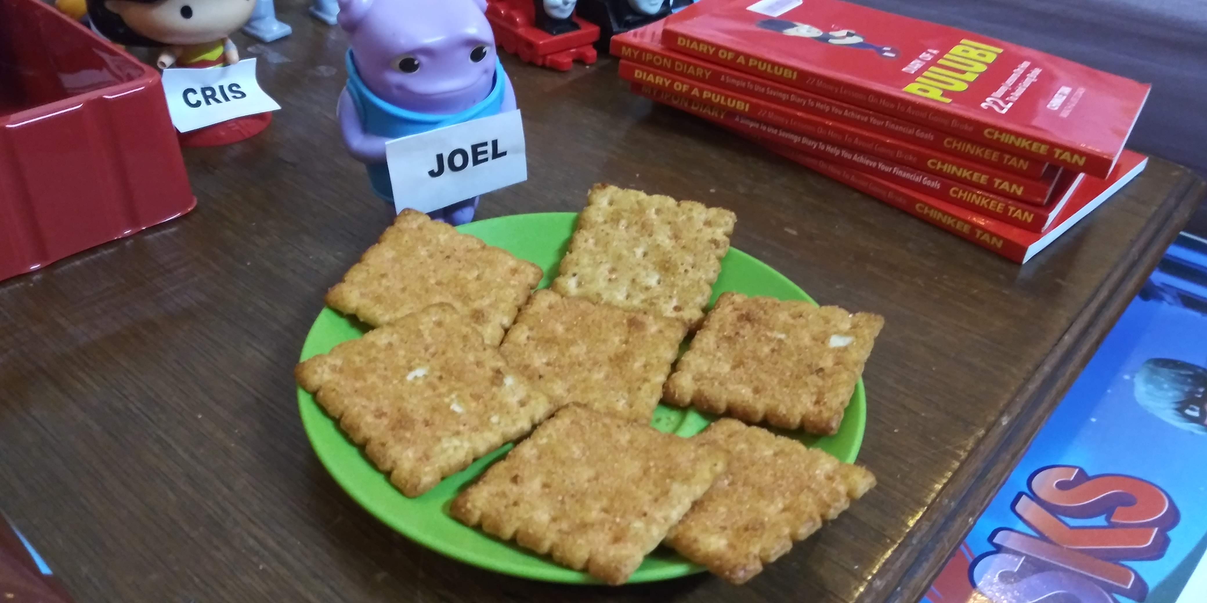 Joel will be eating biscuit but instead it was my daughter who have eaten that literally.
