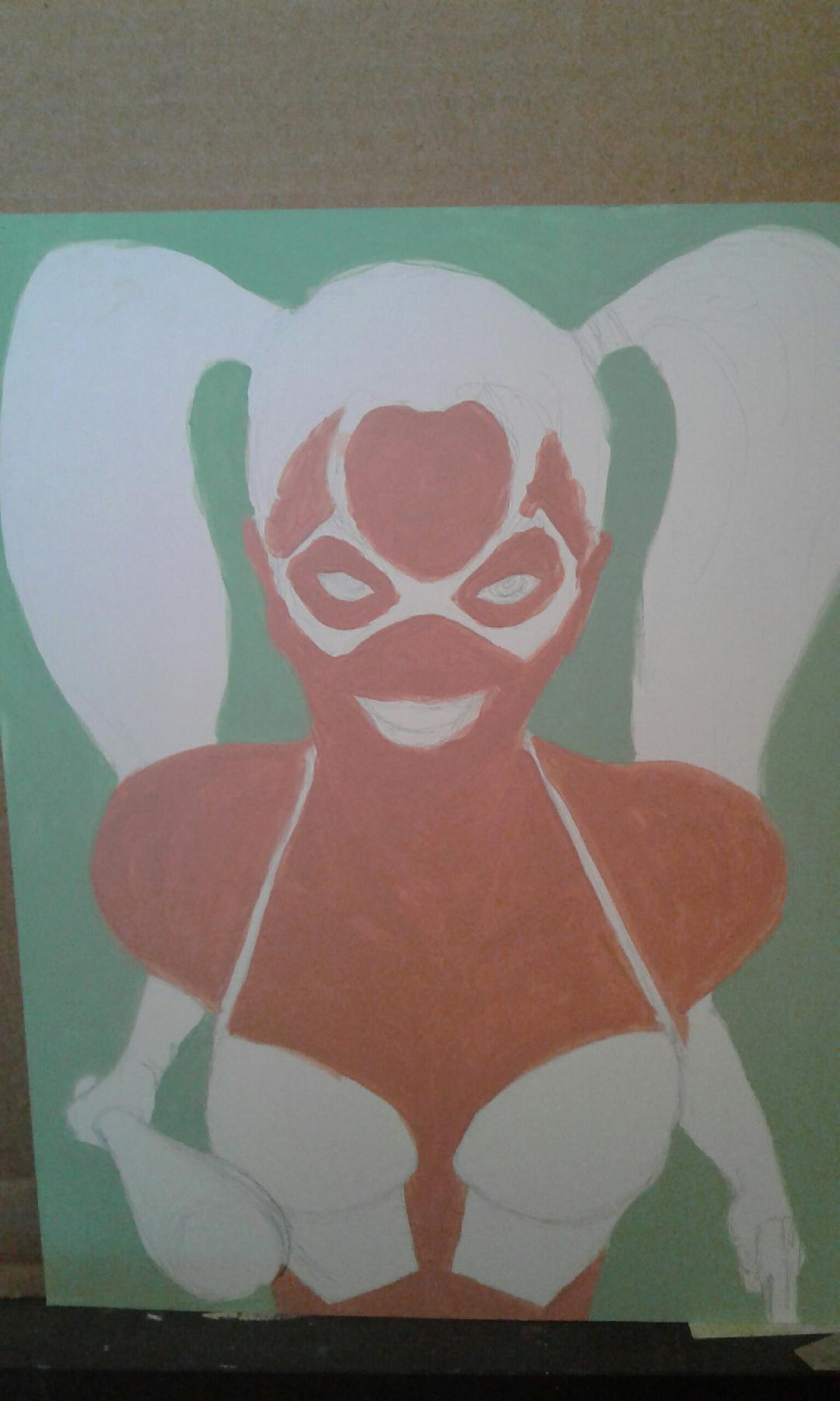 Harley Quinn artwork, still in its infancy