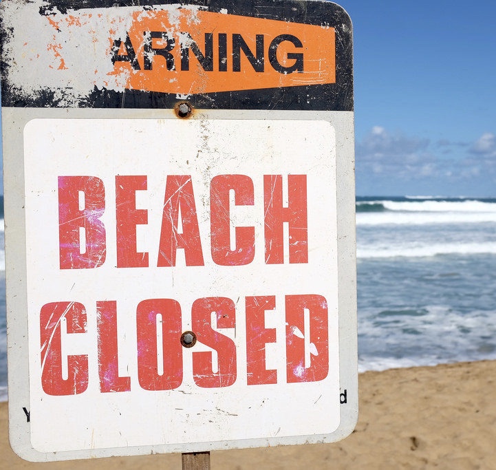 Many beaches are close or will be close for now. / myLot