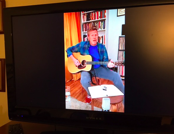 Watching Robbie Fulks' Facebook live show on my Apple TV. Photo taken by and the property of FourWalls. Watching Robbie Fulks' Facebook live show on my Apple TV. Photo taken by and the property of FourWalls.