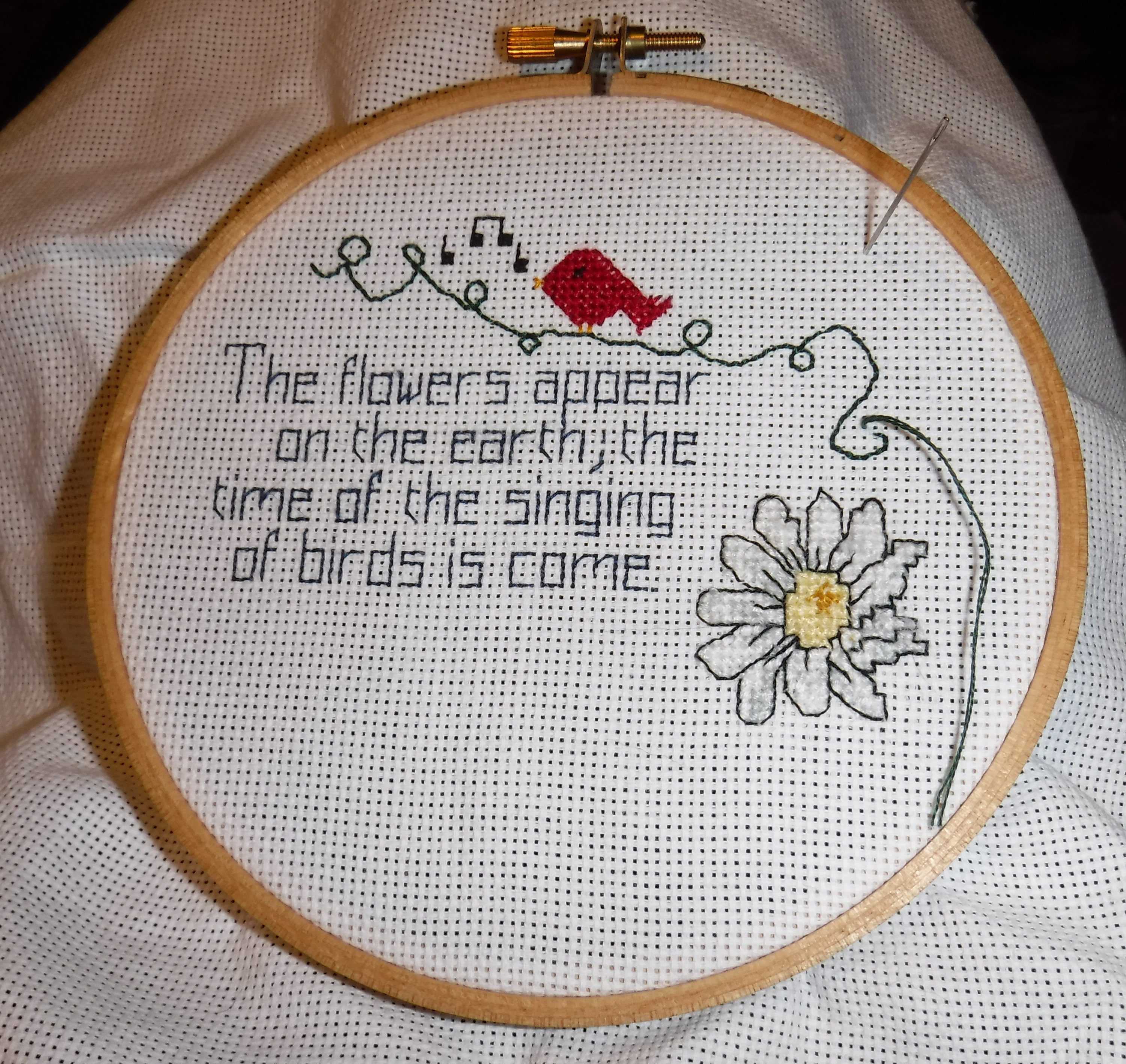 Photo I took of my cross stitch progress Photo I took of my cross stitch progress