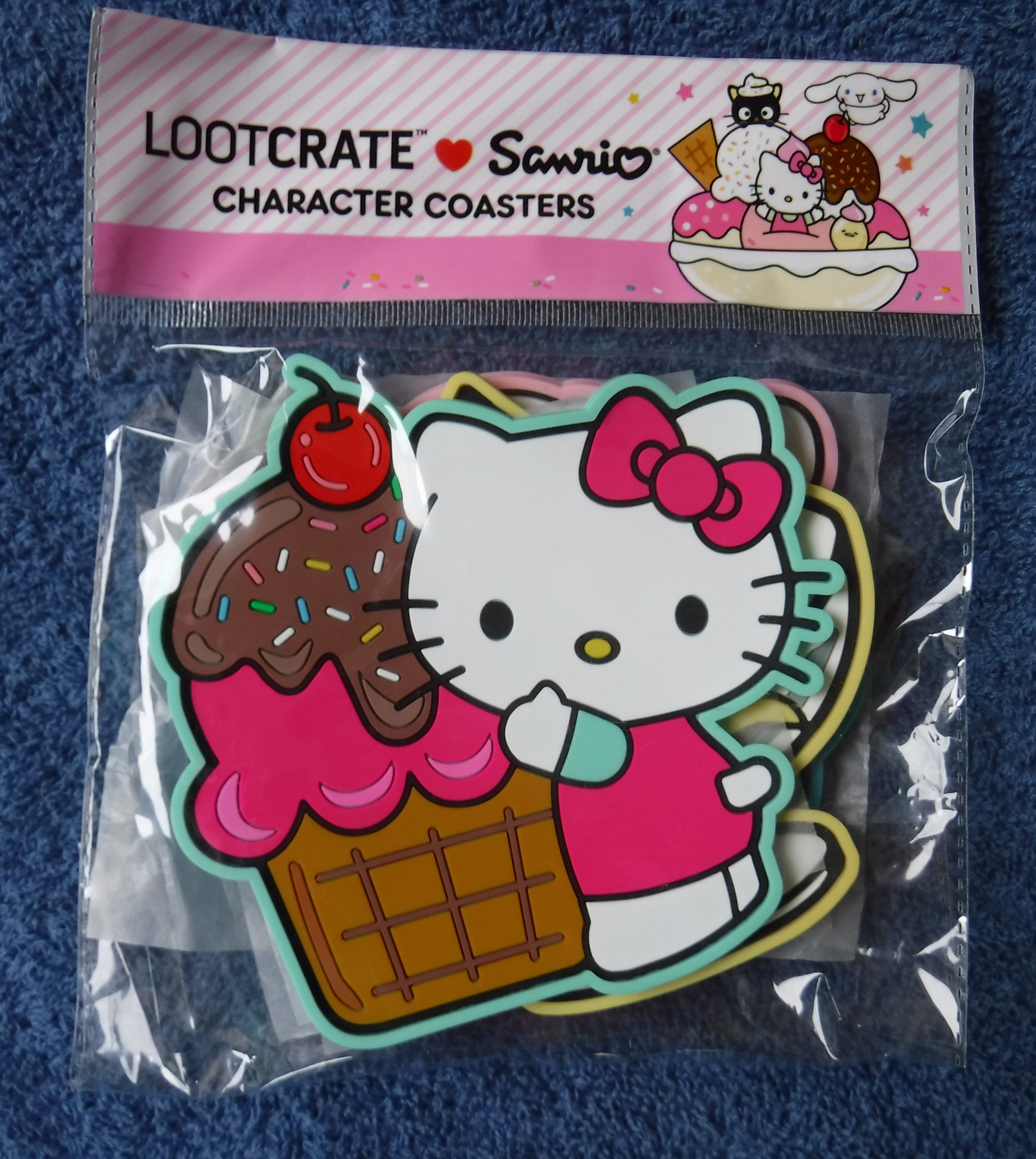One of the photos I took of the Hello Kitty themed coasters I will put on eBay