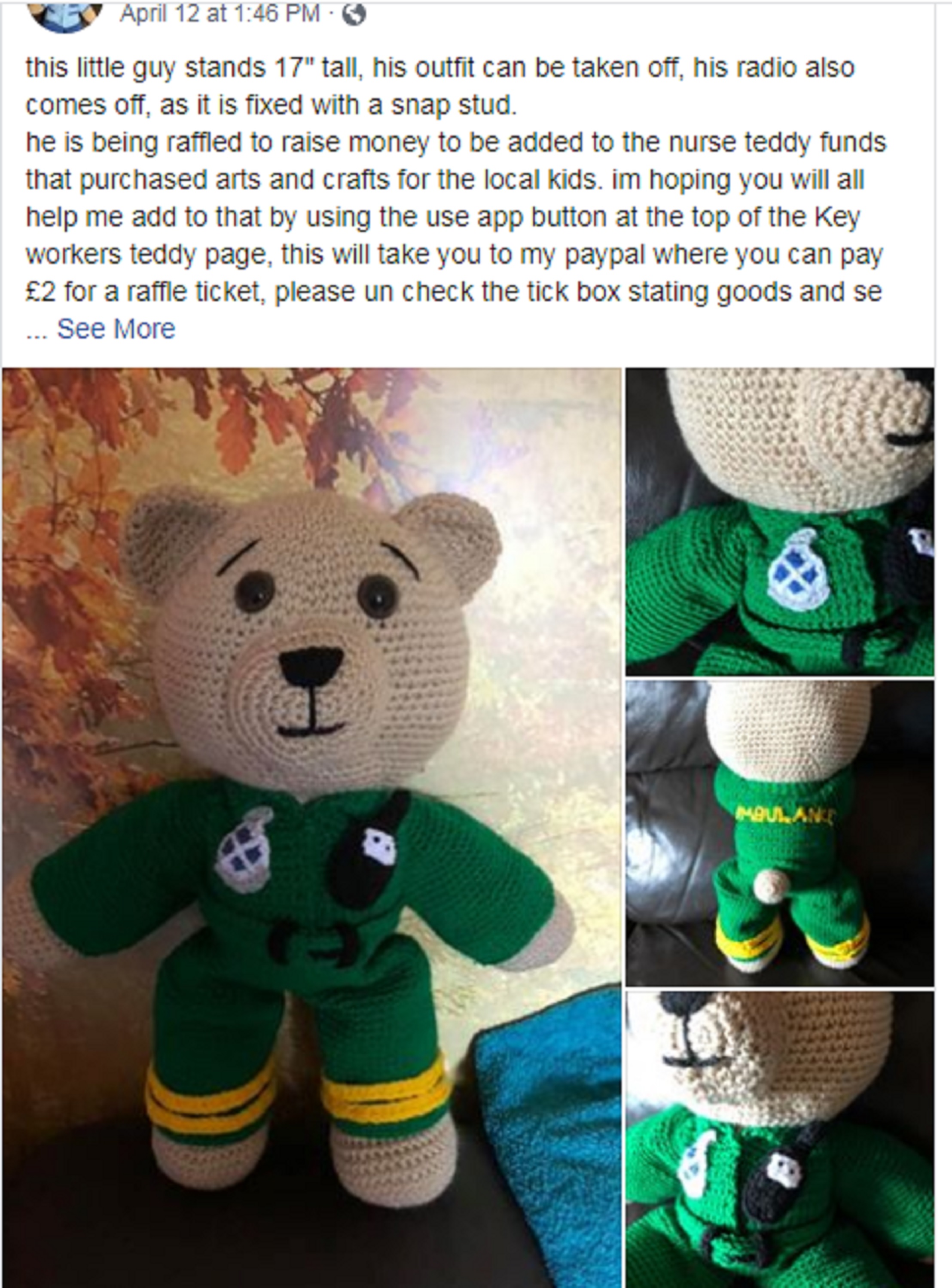 Screencap I took of the paramedic bear on Facebook Screencap I took of the paramedic bear on Facebook
