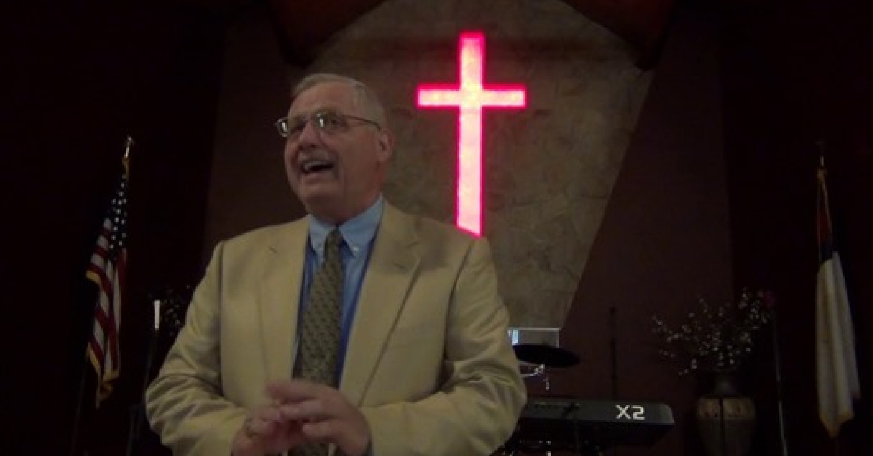 Screencap I took from the Easter sermon video on You Tube