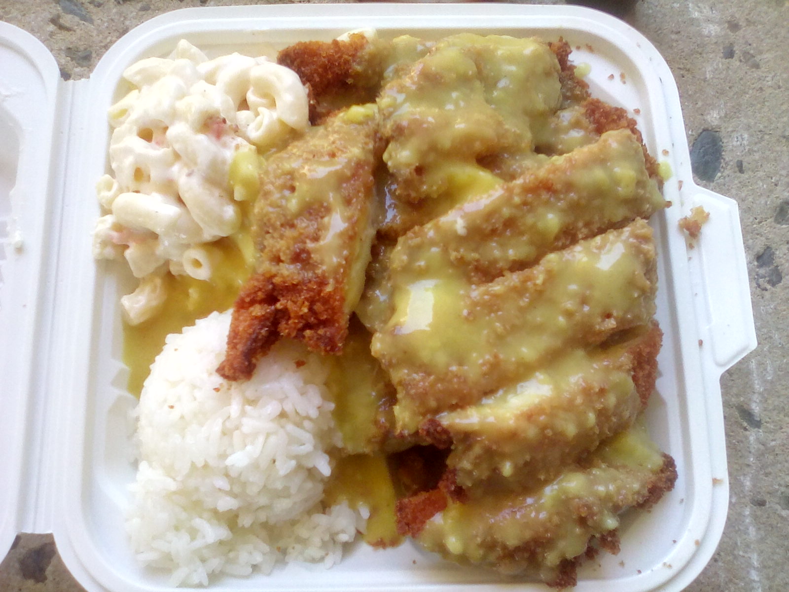 Katsu curry, chicken, fried chicken, hawaiian food, lunch