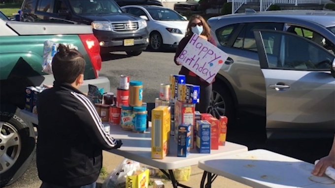 A New Jersey birthday boy happy he and his family assisted the needy A New Jersey birthday boy happy he and his family assisted the needy