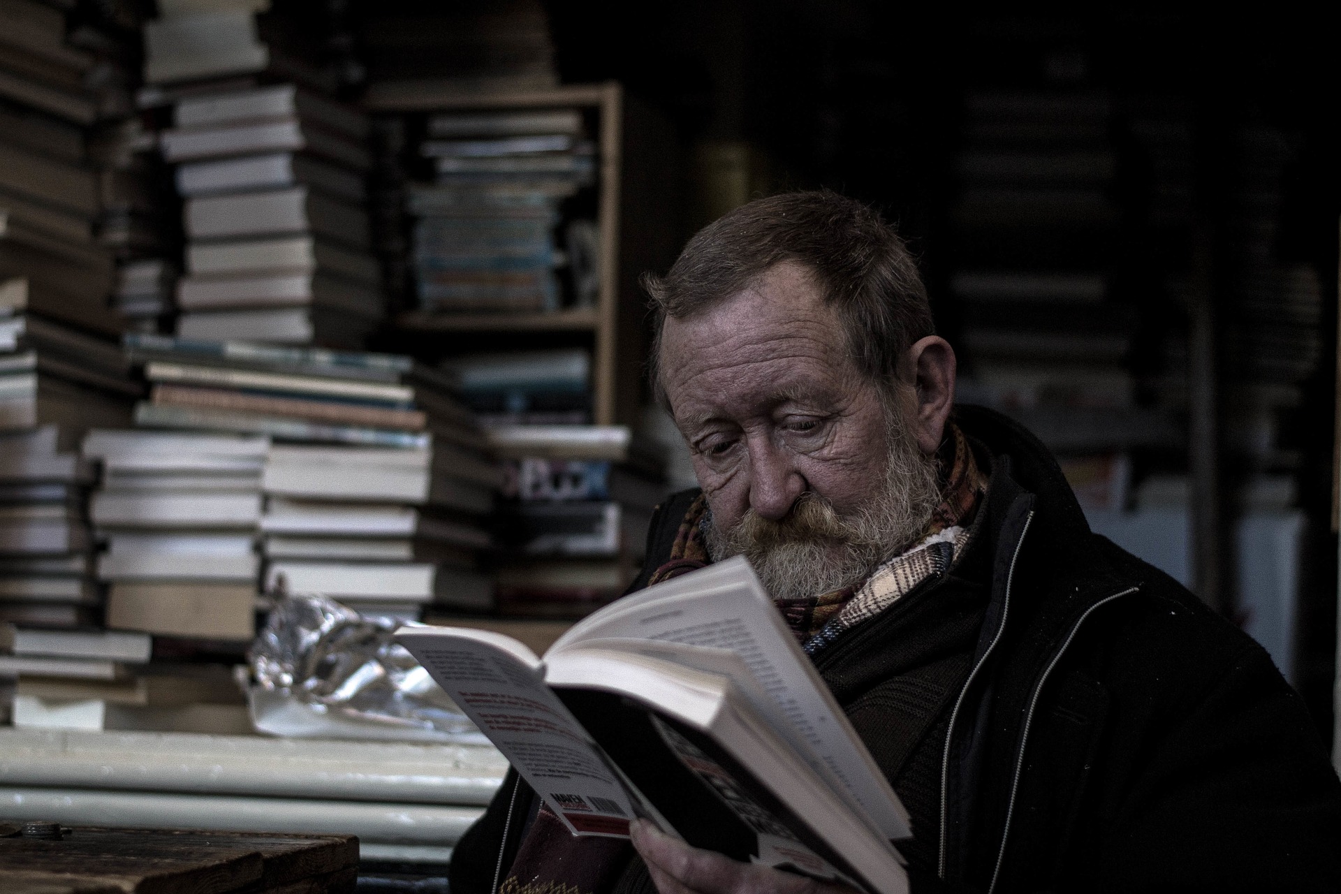 John at home amongst his books