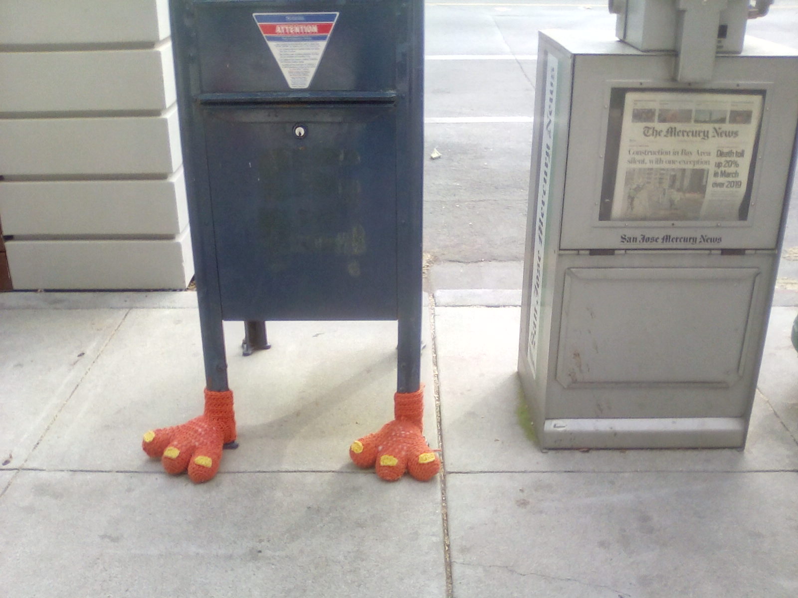 Chicken feet, whimsical, street art,  mailbox, craft