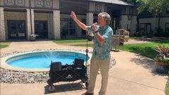 Dallas based singer Norris Perry outside of a senior living home
