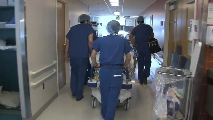 Employees at the Dominican Hospital in Santa Cruz on the job