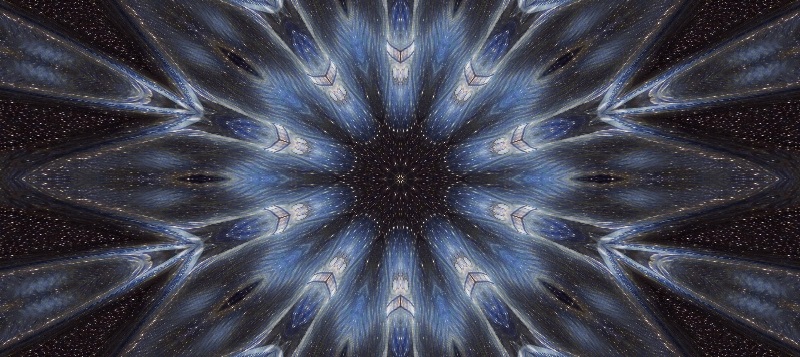 Previous photo with starry night and space effects and Kaleidescop x 10