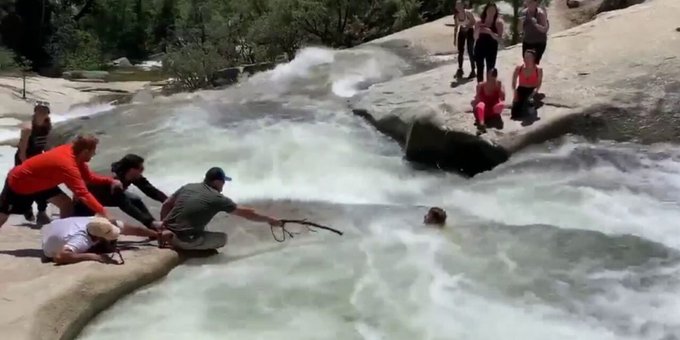 A CHP Officer on a rescue mission on Saturday.