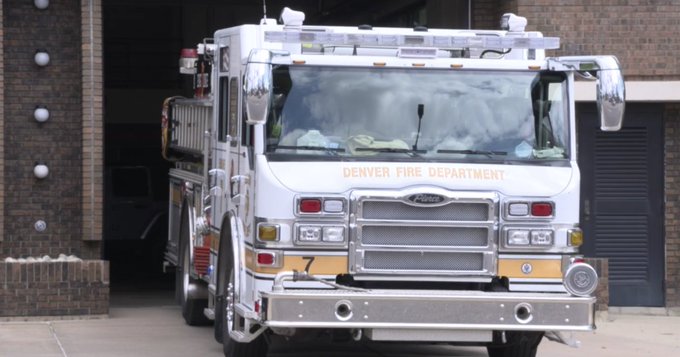 A firetruck in Denver Colorado A firetruck in Denver Colorado