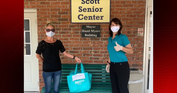 People&#039;s Health employee delivers equipment to a senior center in Louisiana