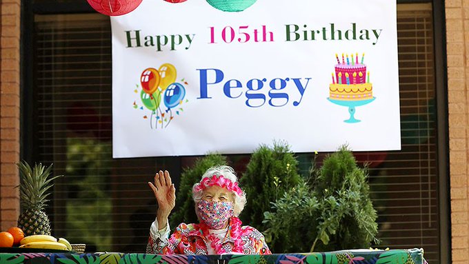 Senior citizen Peggy Cobb enjoys her 105th birthday party Senior citizen Peggy Cobb enjoys her 105th birthday party