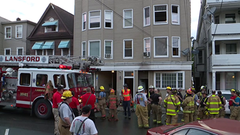 Scene of an apartment fire in Lansford Pennsylvania on Friday night Scene of an apartment fire in Lansford Pennsylvania on Friday night