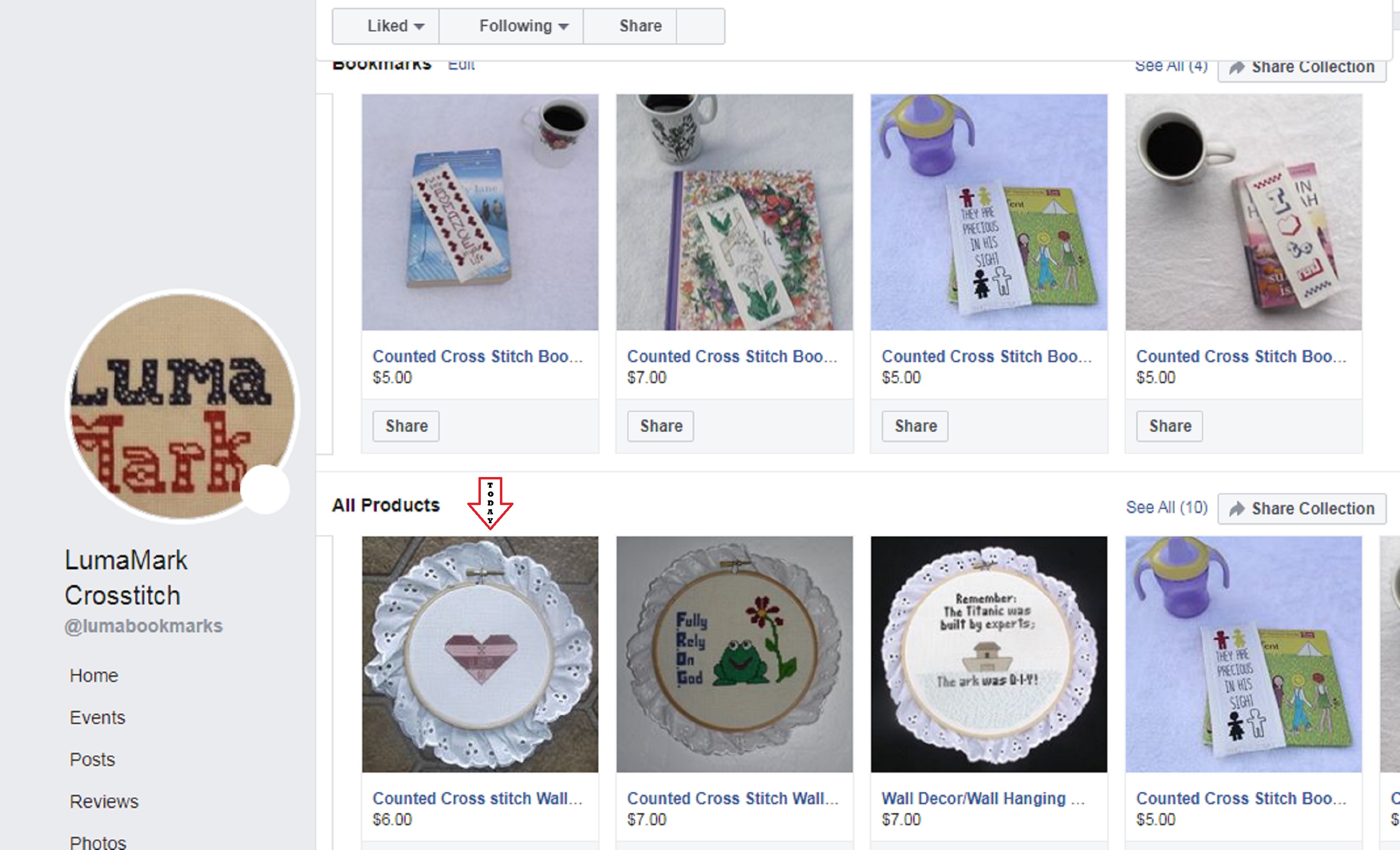 Screencap I took of my Facebook shop with arrow to new item added on Microsoft Paint Screencap I took of my Facebook shop with arrow to new item added on Microsoft Paint