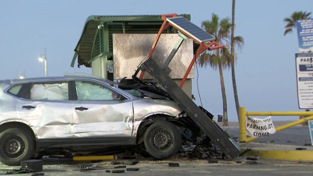 Auto accident scene in Venice Beach California Auto accident scene in Venice Beach California