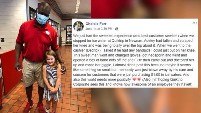 Dedrick the QuikTrip cashier with Adeley Farr