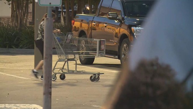 Parking lot at Kroger store in League City Texas 