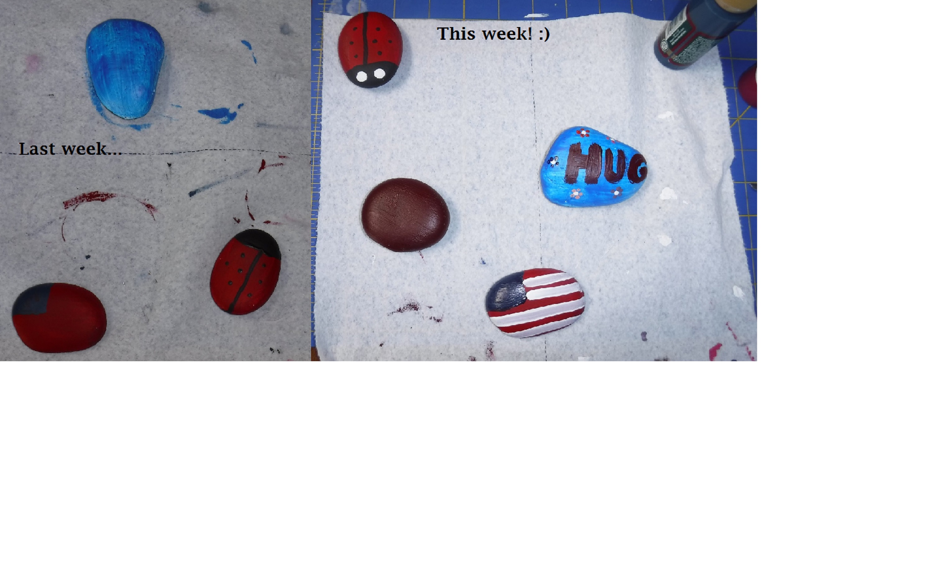 Photos I took of the rocks last week, and rocks I did today Photos I took of the rocks last week, and rocks I did today