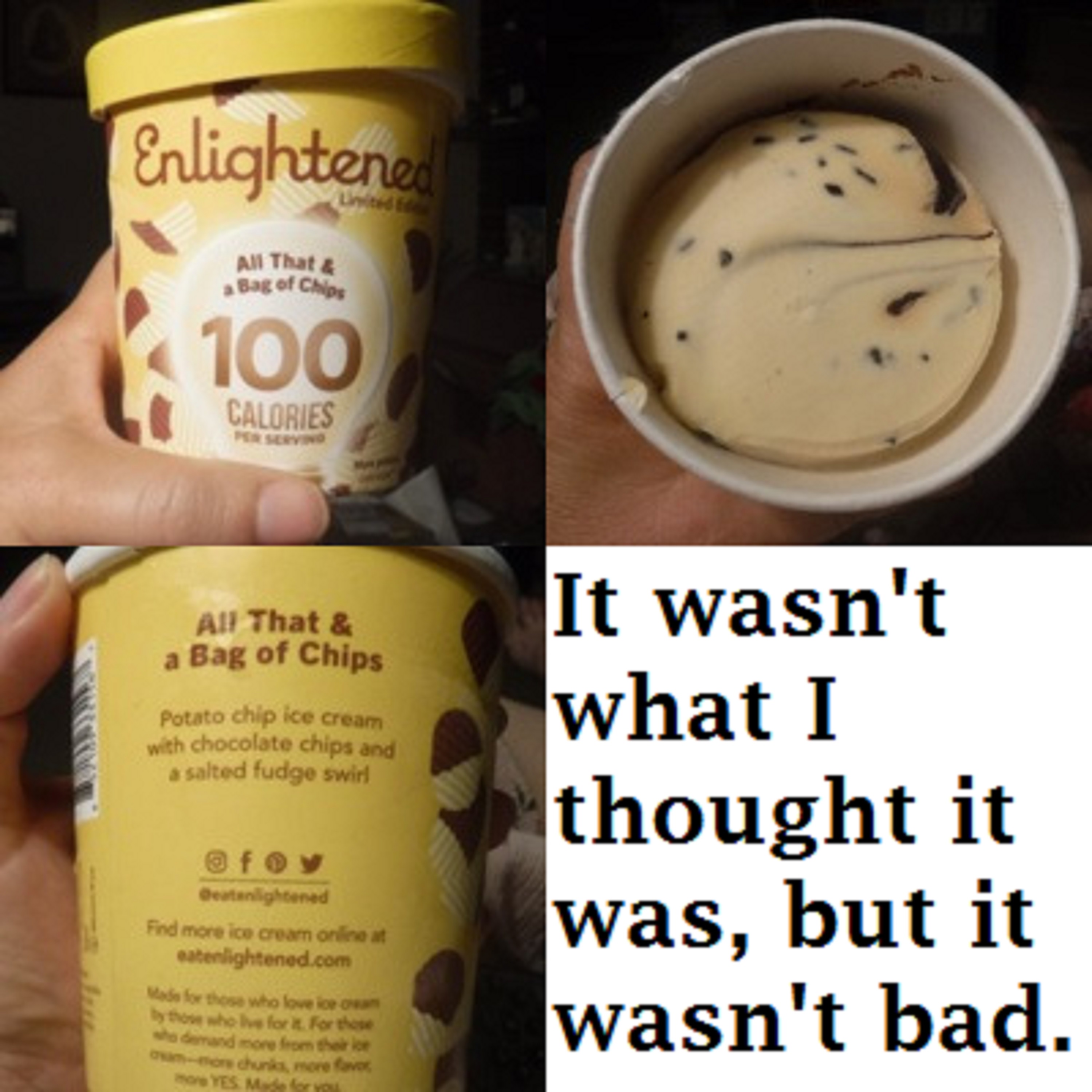 Photos I took of the ice cream I had tonight