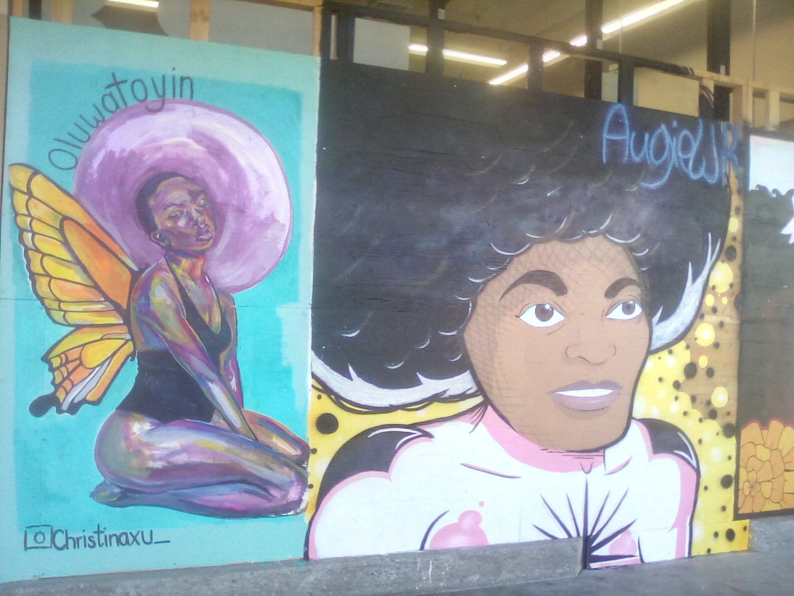 Angela davis ,black lives matter, afro, painting,mural
