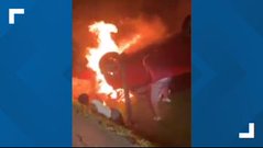 Auto accident scene in Houston Texas on Thursday evening. Auto accident scene in Houston Texas on Thursday evening.