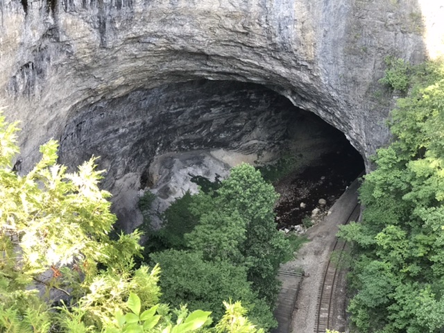 The naturally-eroded tunnel that gives Virginia’s Natural Tunnel State Park its name.  Photo taken by and the property of FourWalls.