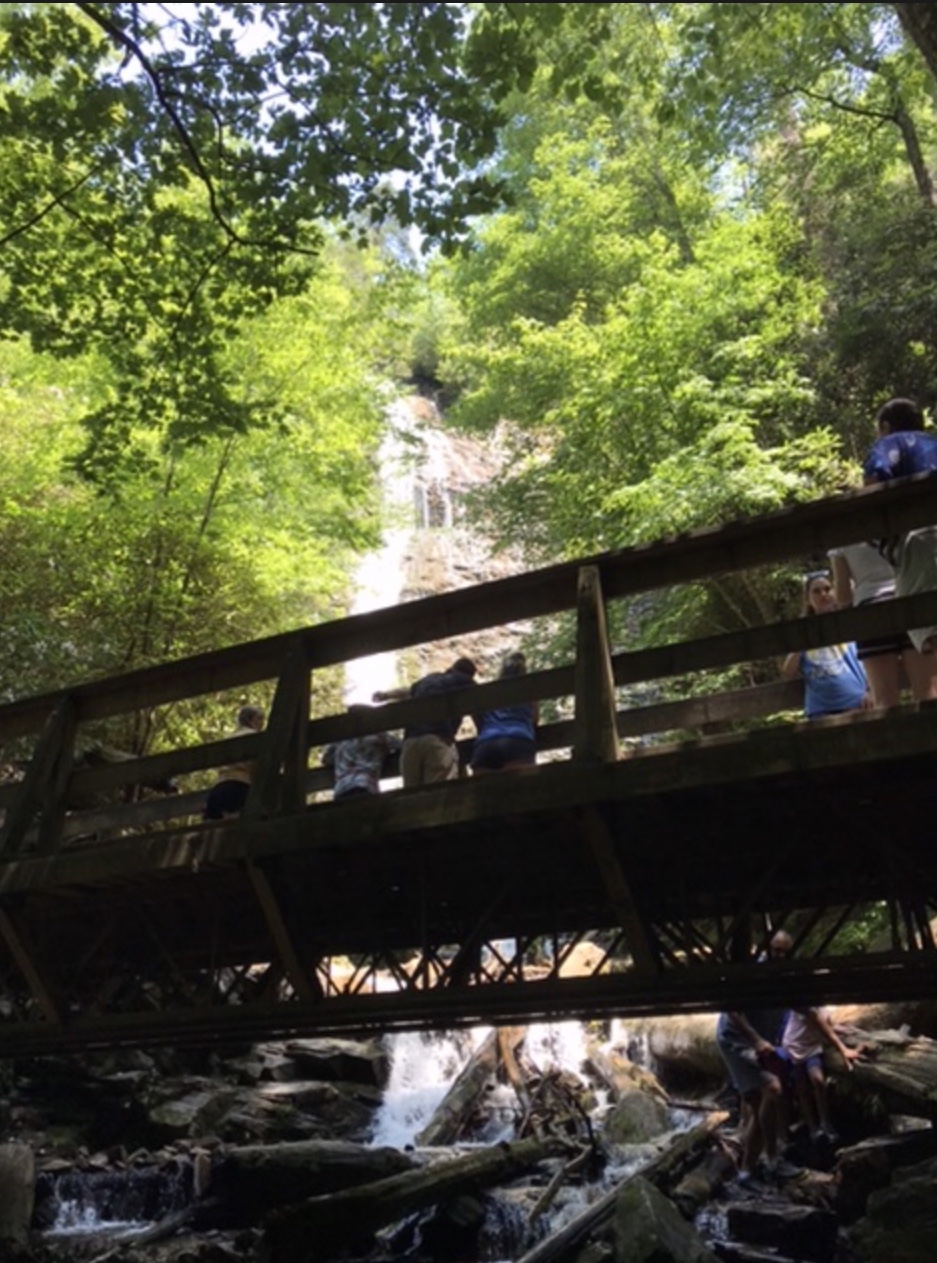Mingo Falls from below the bridge.  Photo taken by and the property of FourWalls.
