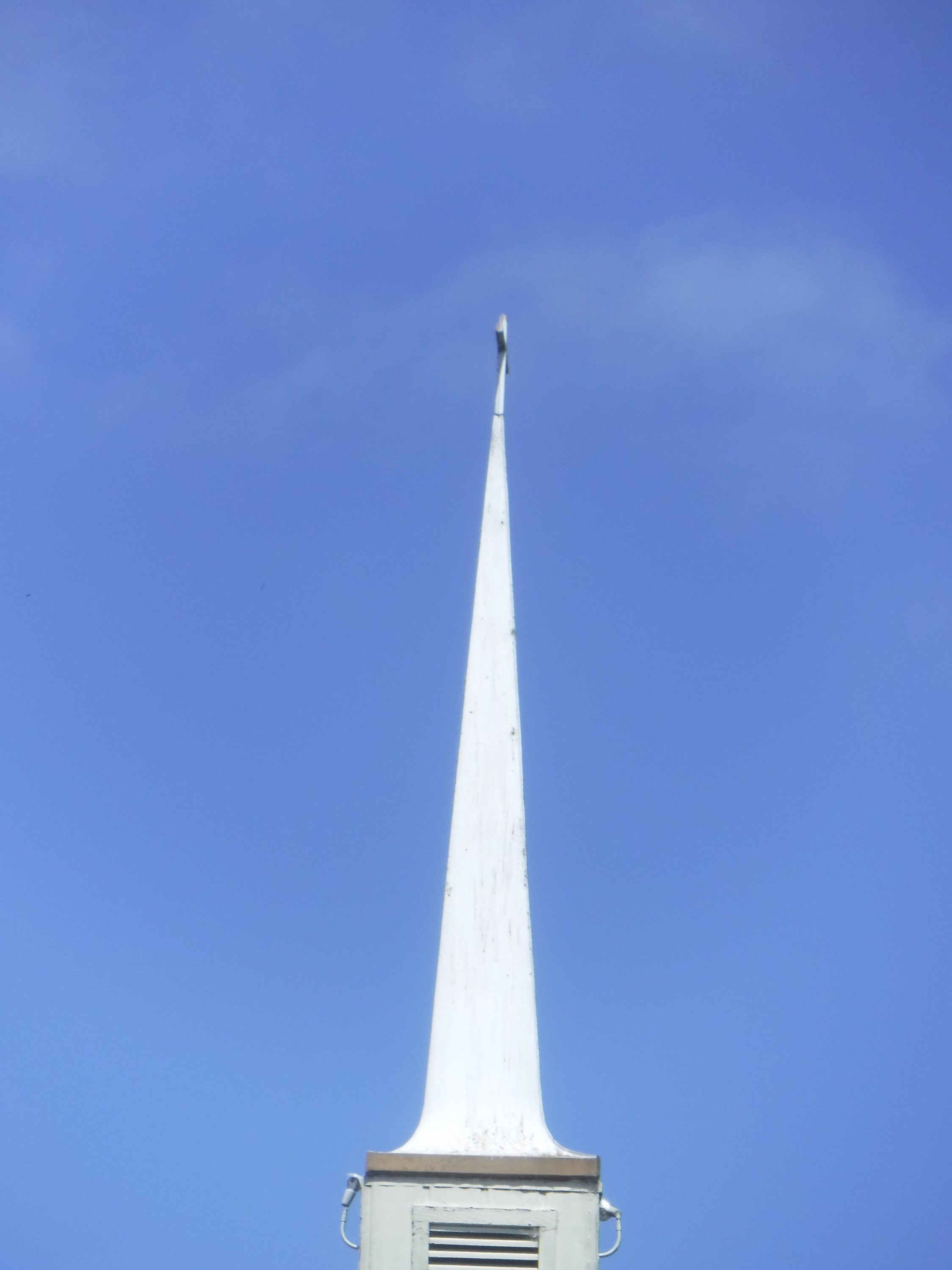 Photo I took of the church steeple while at church this morning.