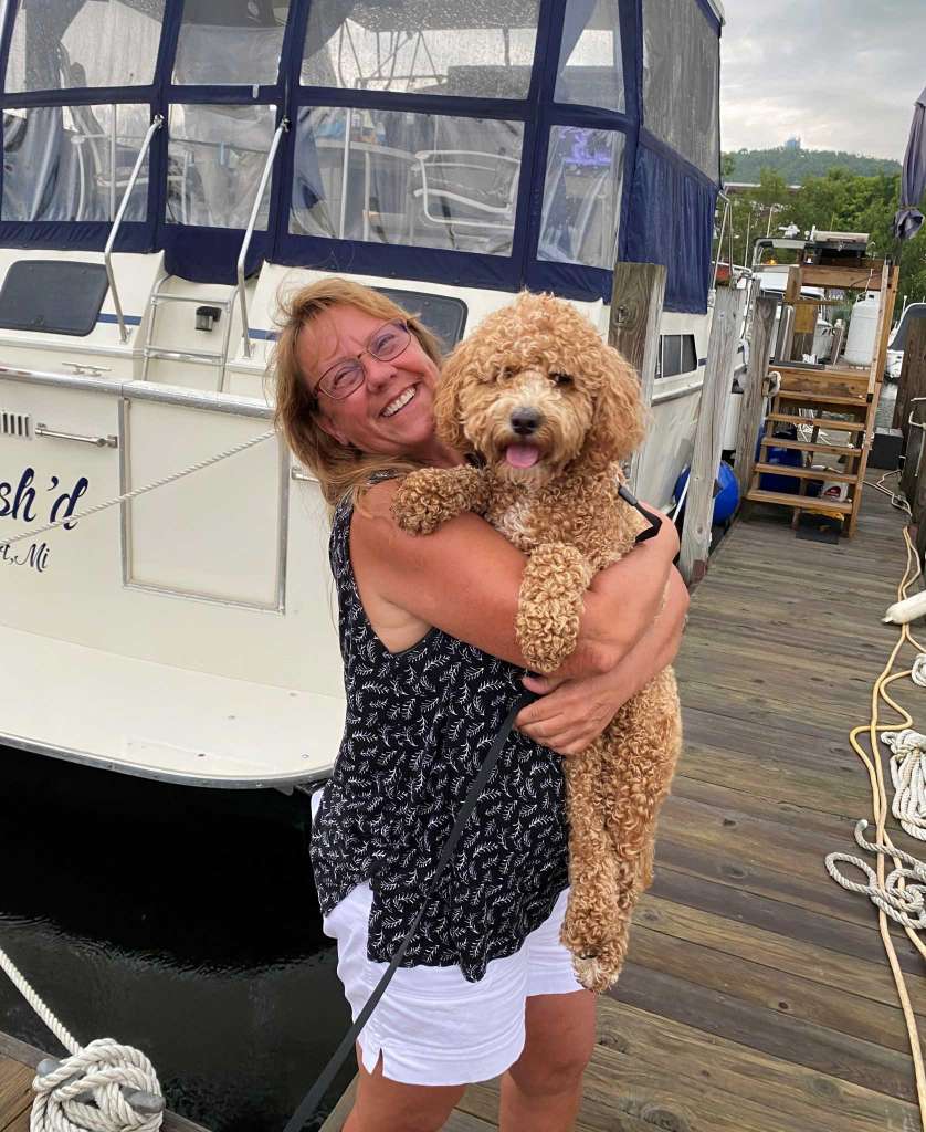 Kim Oberman and her dog Roxy Kim Oberman and her dog Roxy