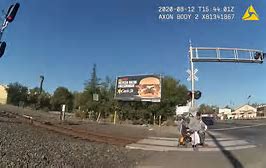 A heroic rescue of a disabled man crossing a railroad track A heroic rescue of a disabled man crossing a railroad track
