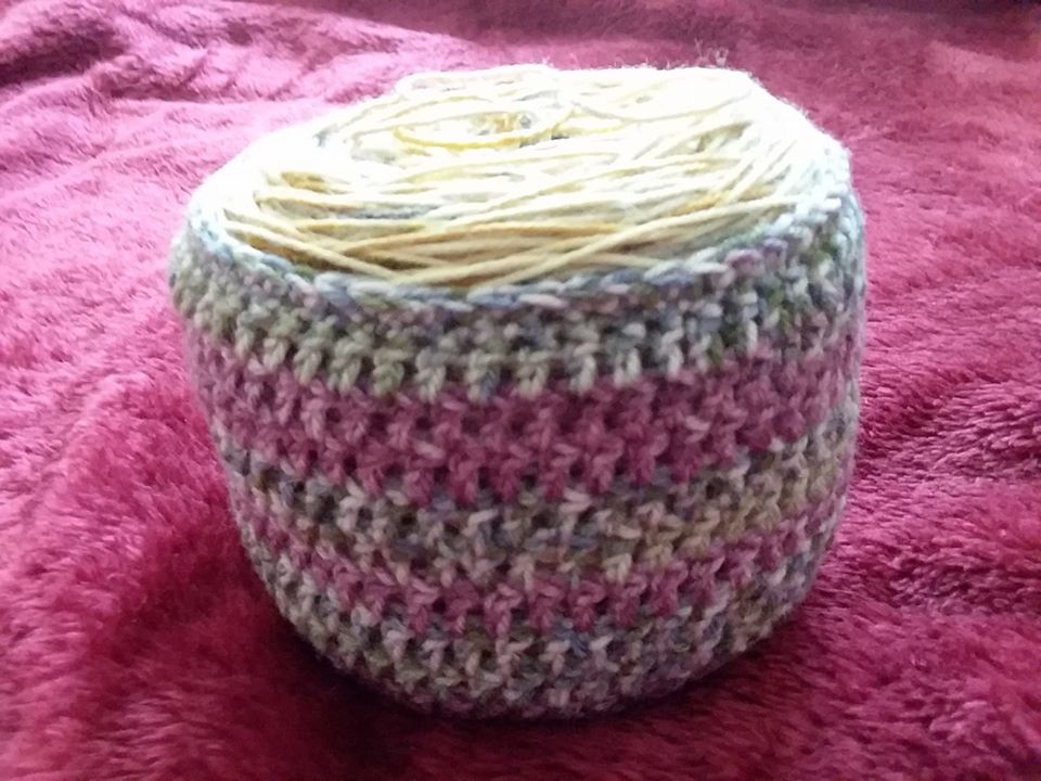 the Yarn Cake Sock that I crocheted