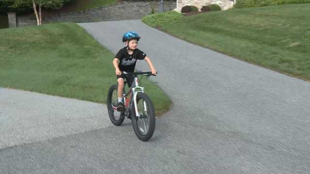 Eight year old Brody Reppe training for his 50 mile bicycle ride next month Eight year old Brody Reppe training for his 50 mile bicycle ride next month