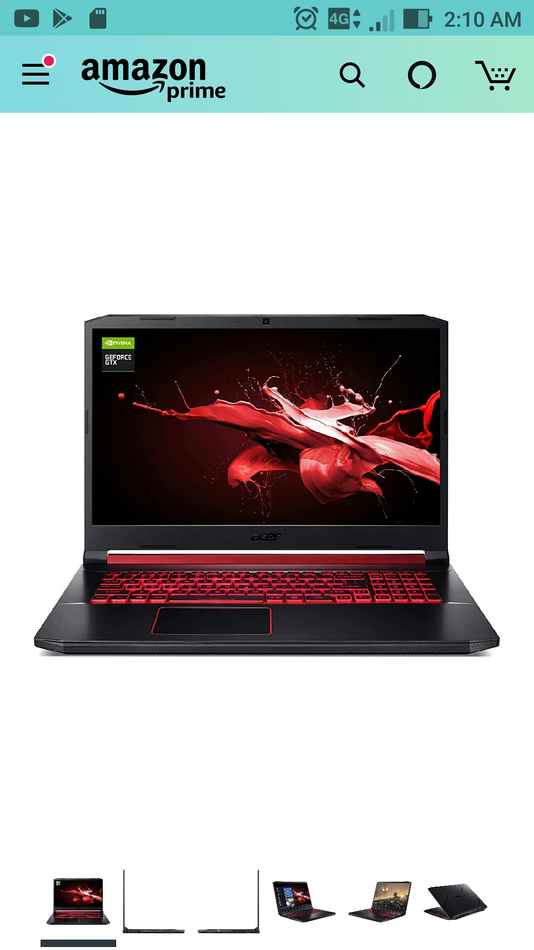 Laptop computer, acer nitro 7