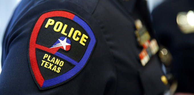 A side view of a Plano police officer 