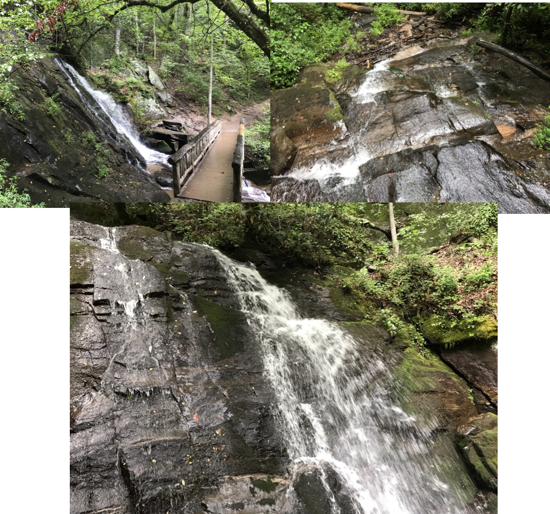 Three angles of Juney Whank Falls in the Great Smoky Mountains. Photo taken by and the property of FourWalls. Three angles of Juney Whank Falls in the Great Smoky Mountains. Photo taken by and the property of FourWalls.