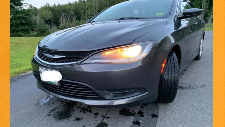 The auto that Brianna Corriveau was driving when it had a flat tire The auto that Brianna Corriveau was driving when it had a flat tire